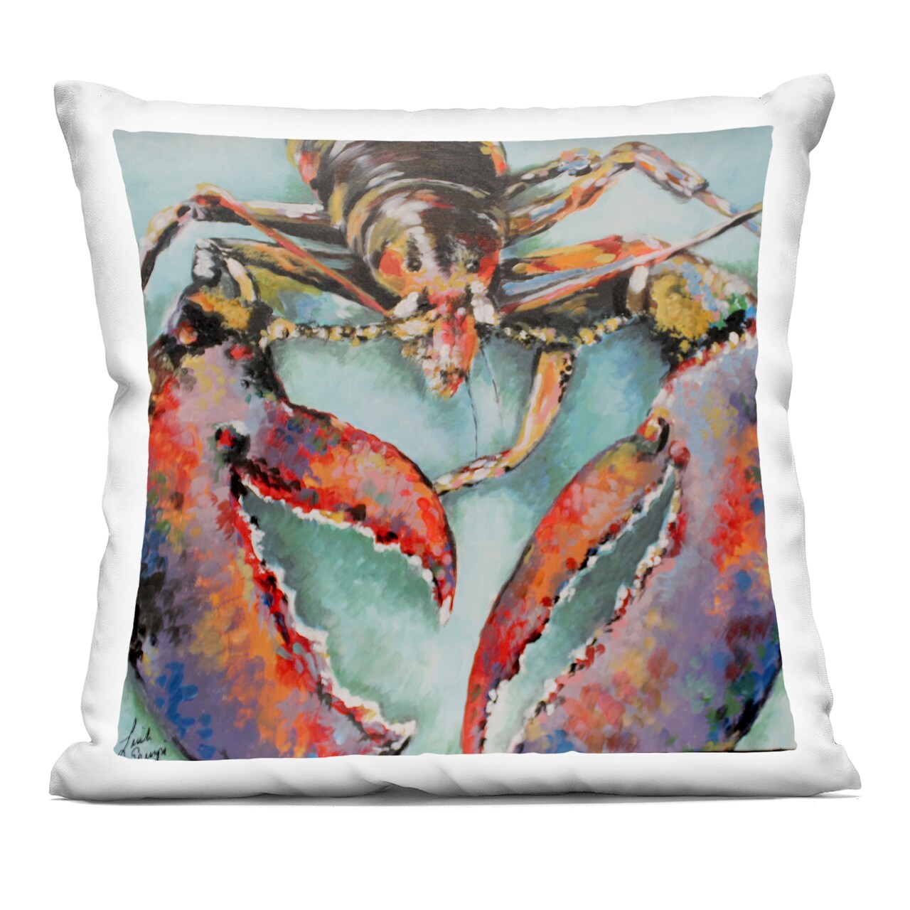 Stupell Industries Rocco Lobster Portrait Painting Decorative Printed Throw Pillow, design by Linda Sperruzzi, 18 x 7 x 18